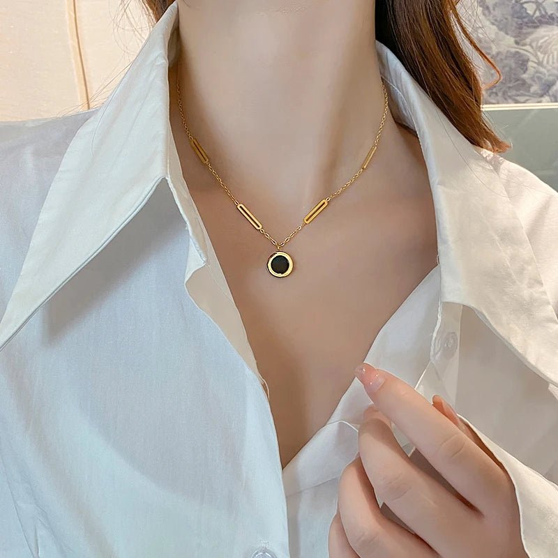 High Quality Stainless Steel Roman Pendant Necklace High Quality Stainless Steel Roman Pendant Necklace
